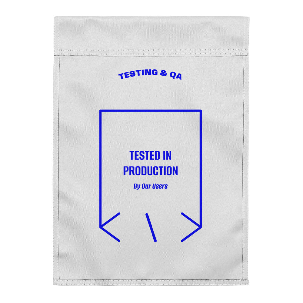 Tested In Production — White Blue back mockup