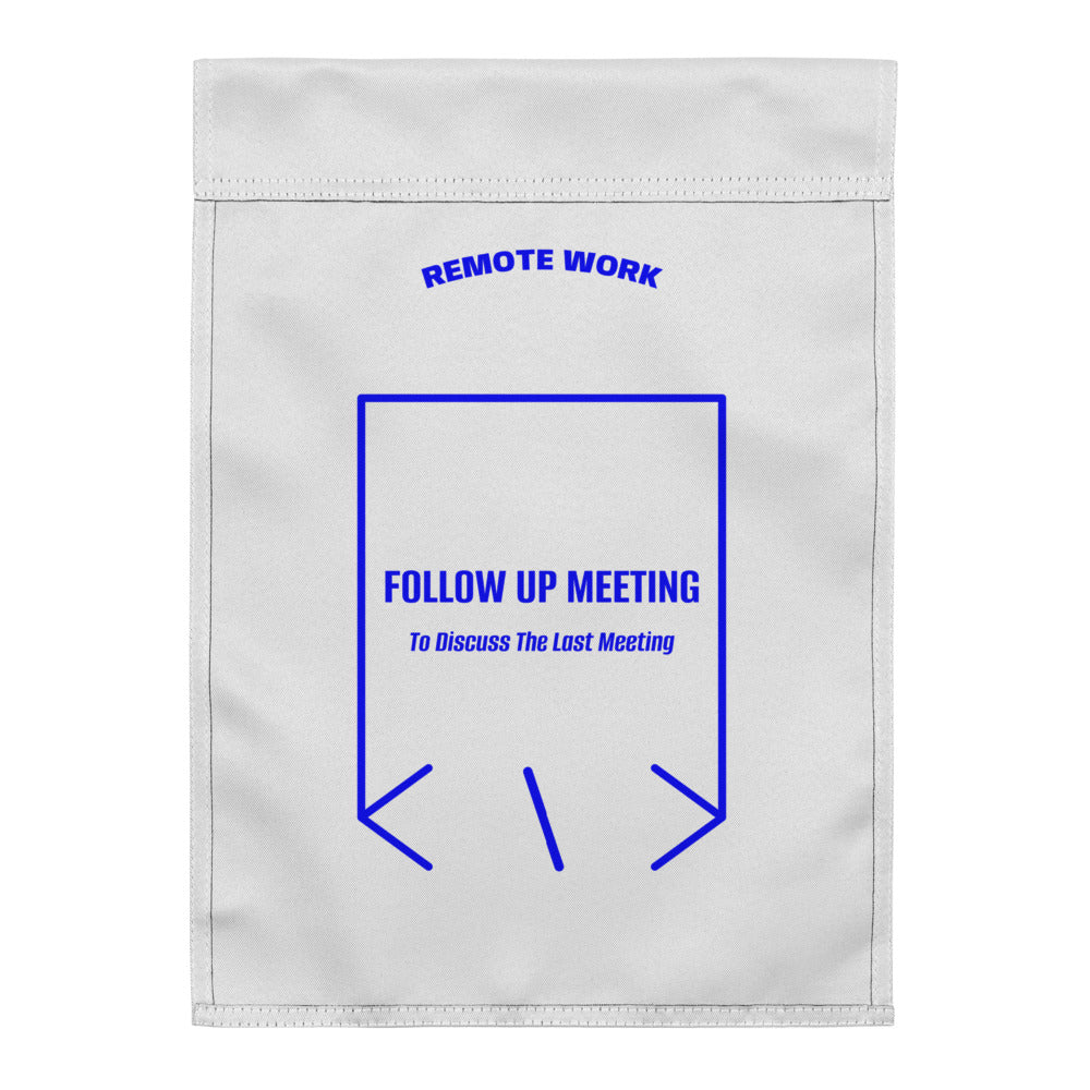 Follow Up Meeting — White Blue back mockup
