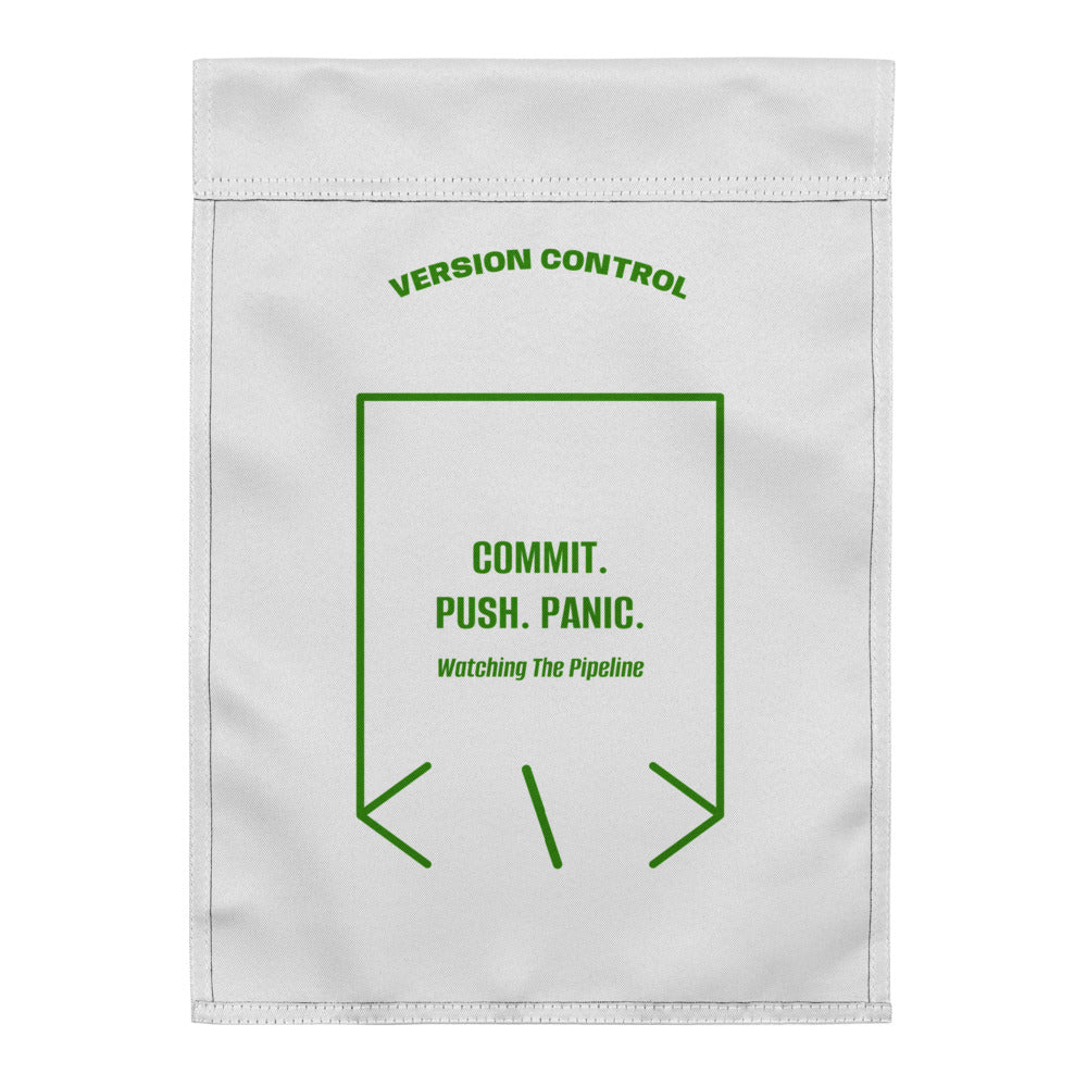 Commit. Push. Panic. — White Green back mockup