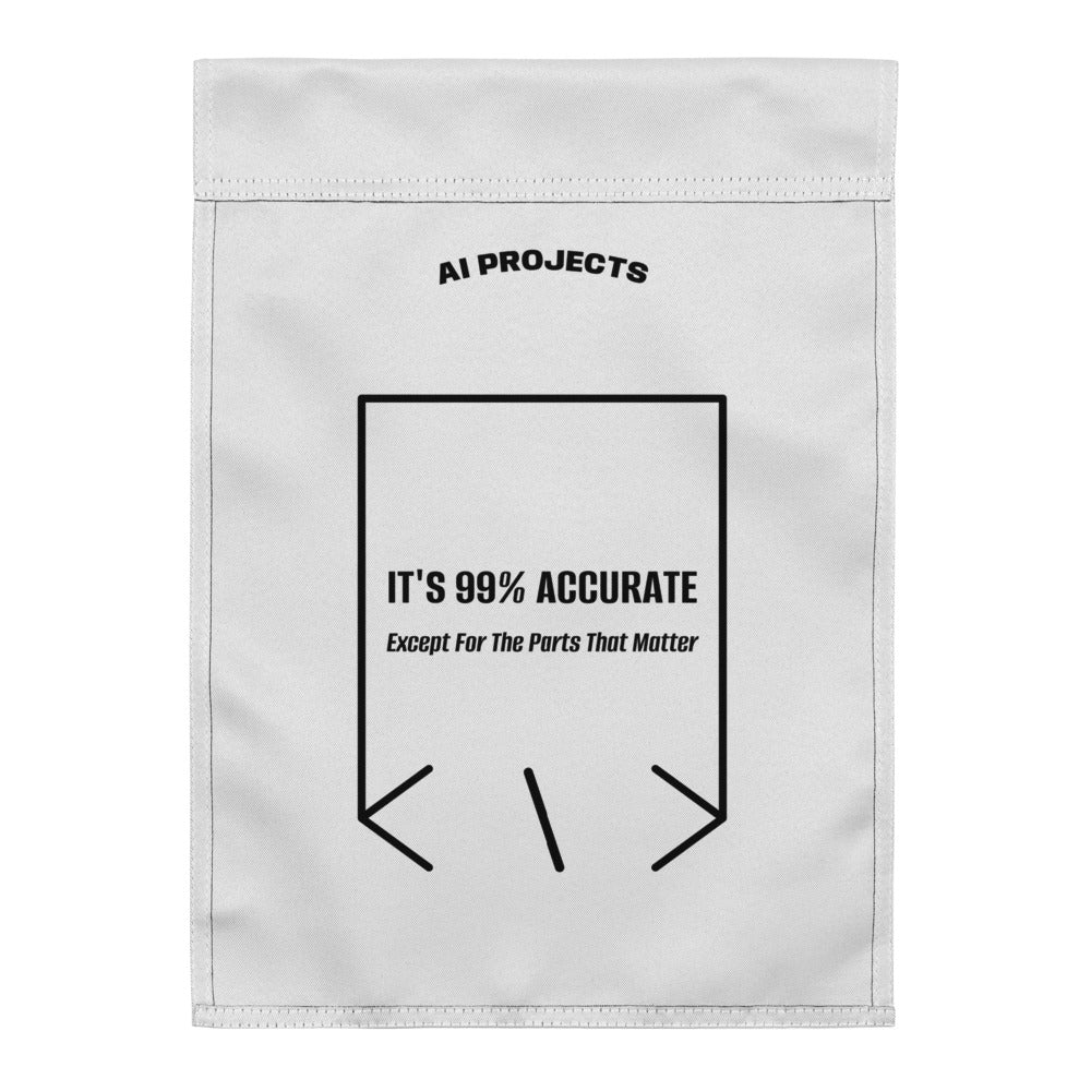 It's 99% Accurate — White Black back mockup