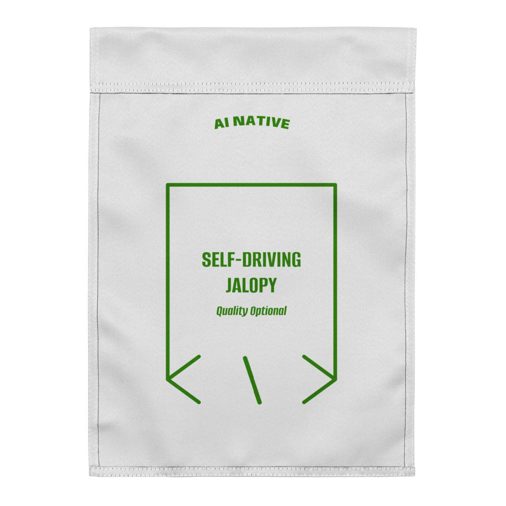 Self-Driving Jalopy — White Green back mockup