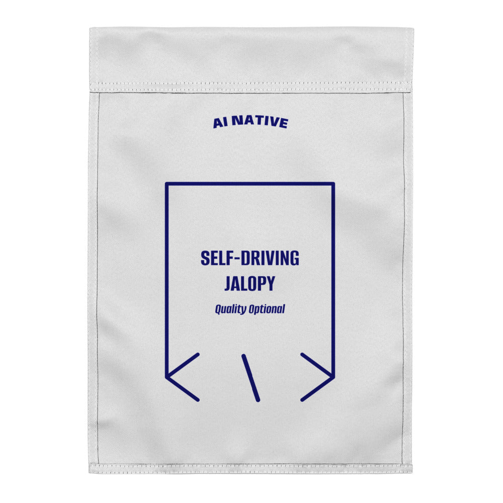 Self-Driving Jalopy — White Navy back mockup