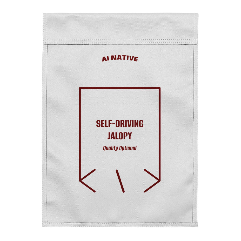 Self-Driving Jalopy — White Maroon back mockup
