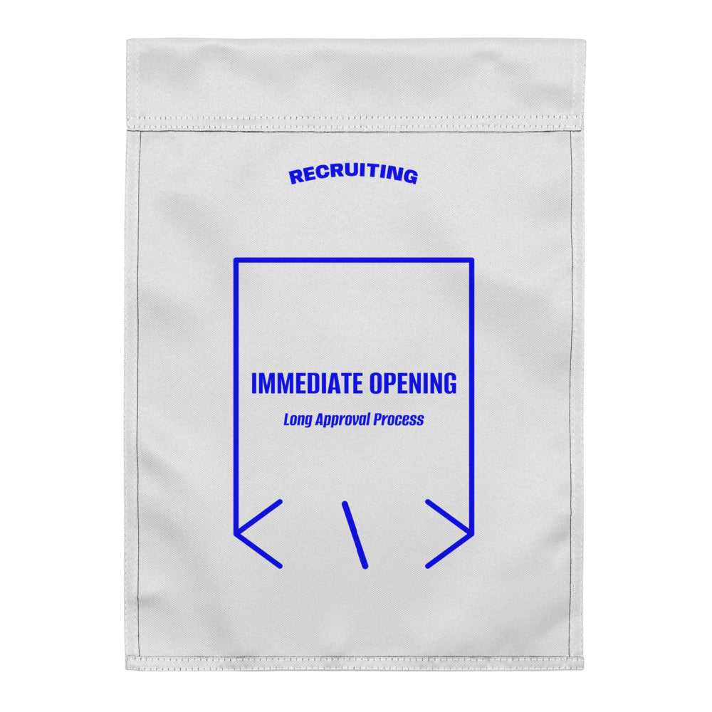 Immediate Opening — White Blue back mockup