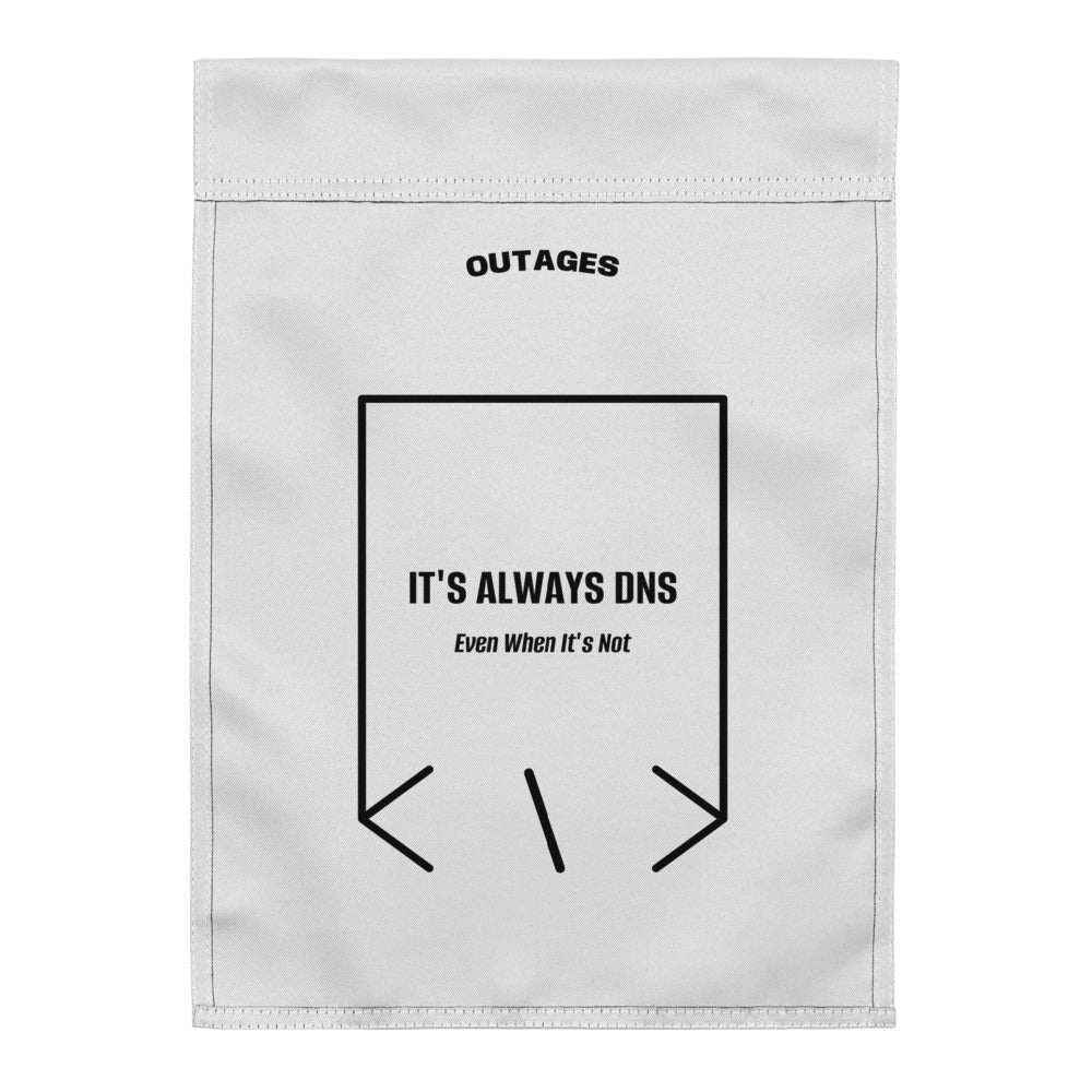 It's Always DNS — White Black back mockup