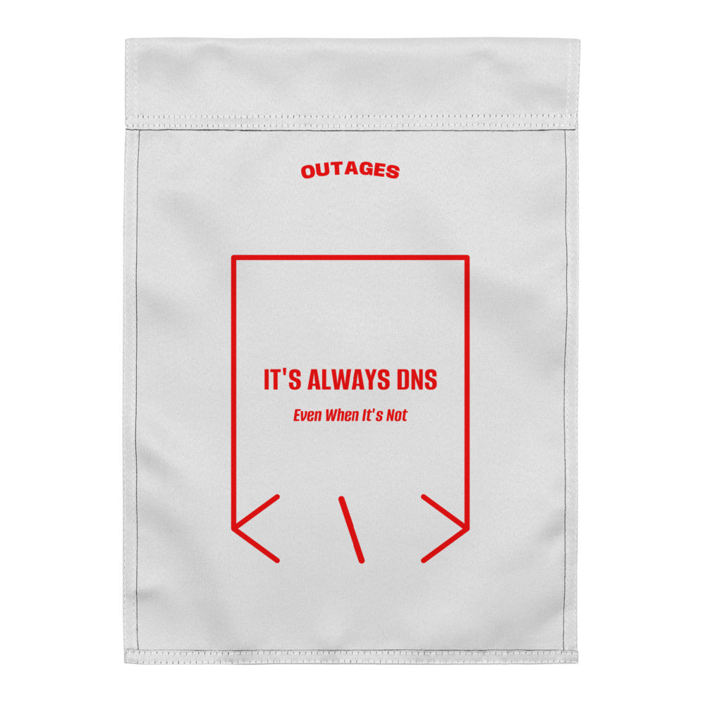 It's Always DNS — White Red back mockup