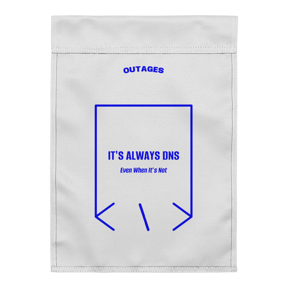 It's Always DNS — White Blue back mockup