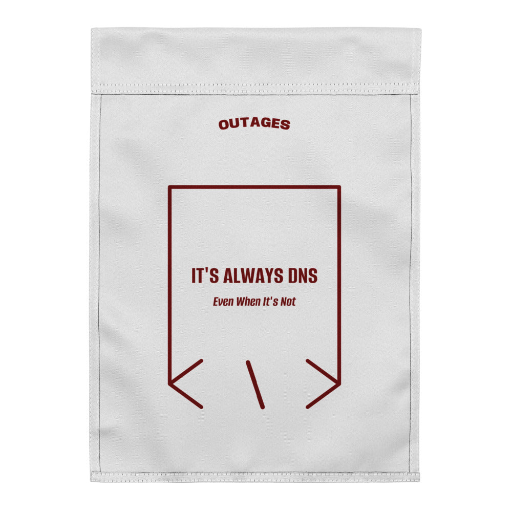 It's Always DNS — White Maroon back mockup