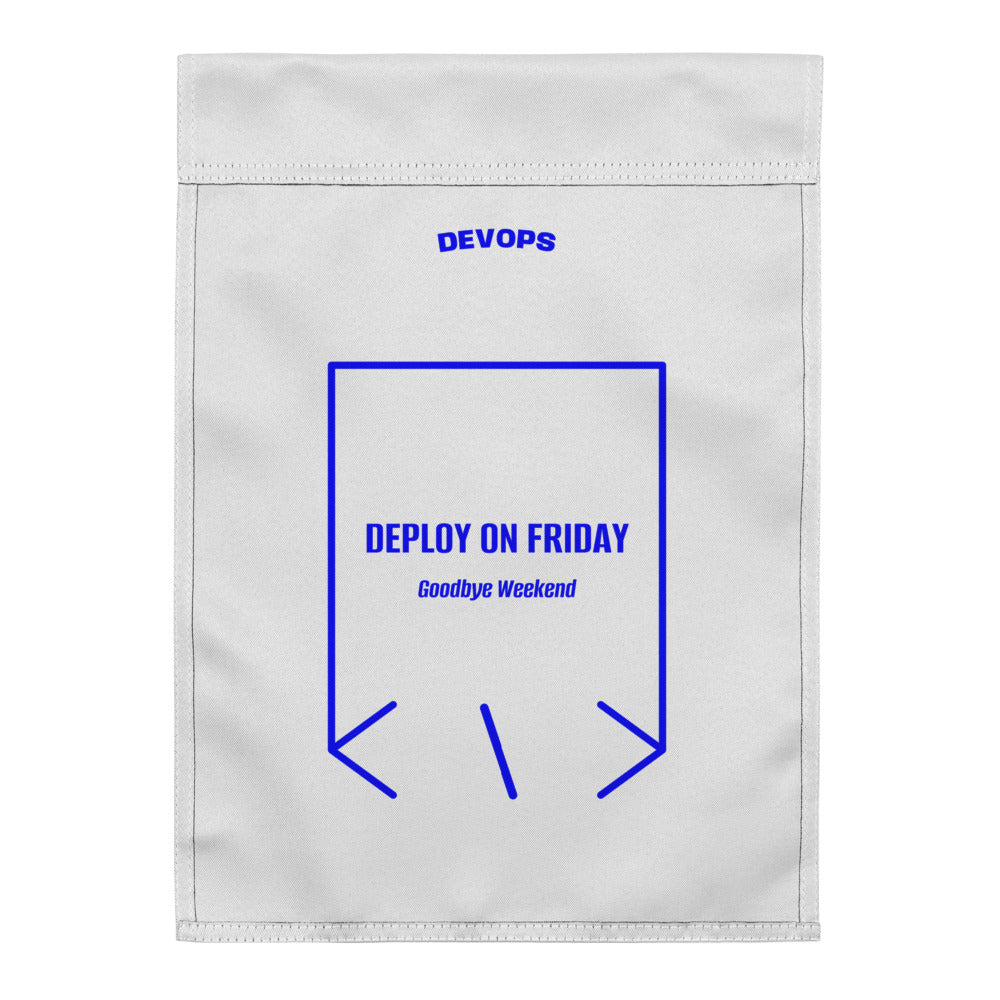 Deploy On Friday — White Blue back mockup