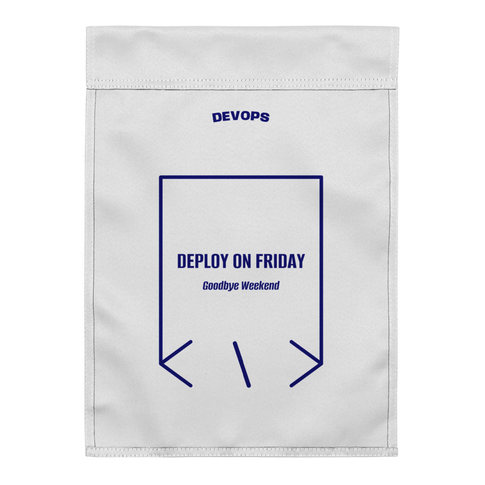 Deploy On Friday — White Navy back mockup