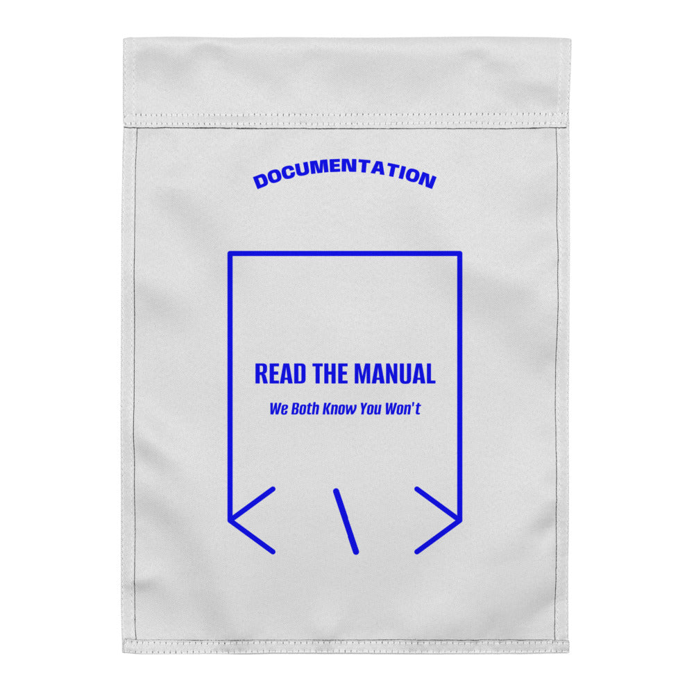 Read The Manual — White Blue back mockup