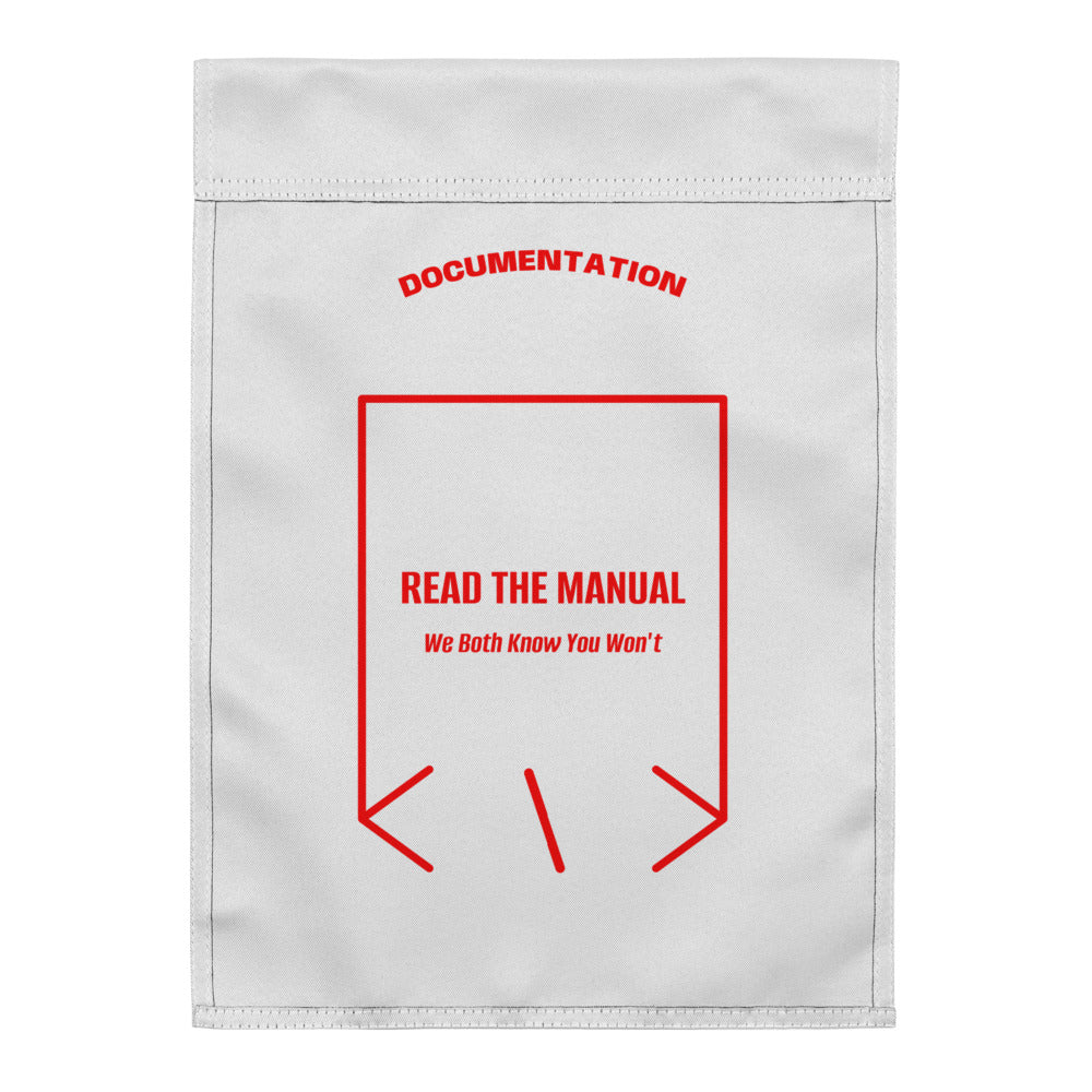 Read The Manual — White Red back mockup