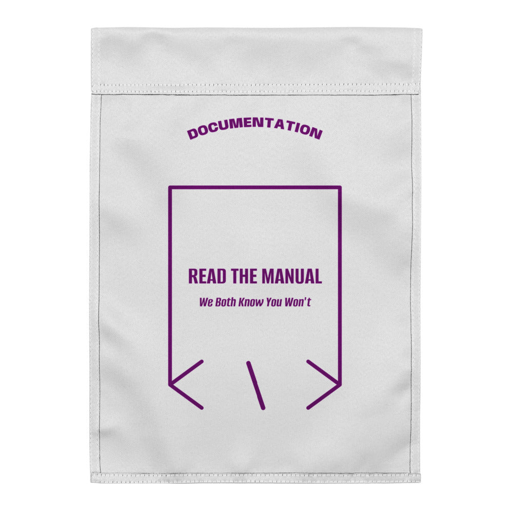 Read The Manual — White Purple back mockup