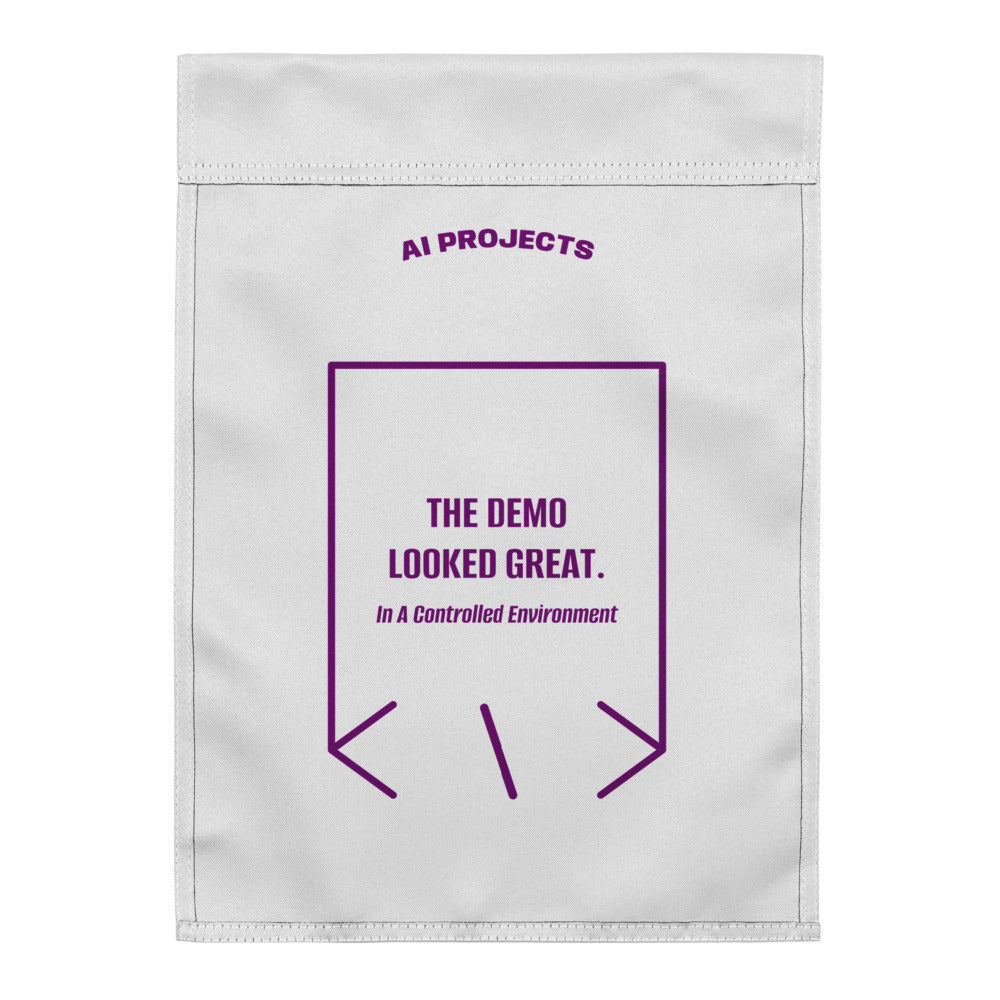 The Demo Looked Great. — White Purple back mockup