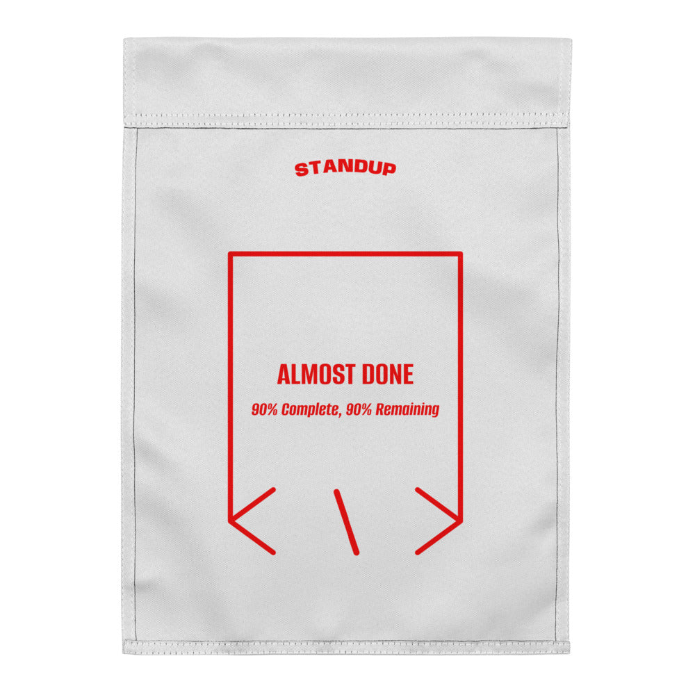 Almost Done — White Red back mockup