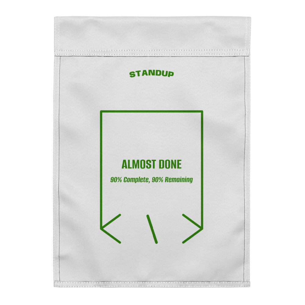 Almost Done — White Green back mockup