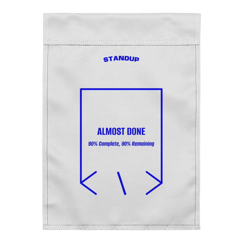 Almost Done — White Blue back mockup