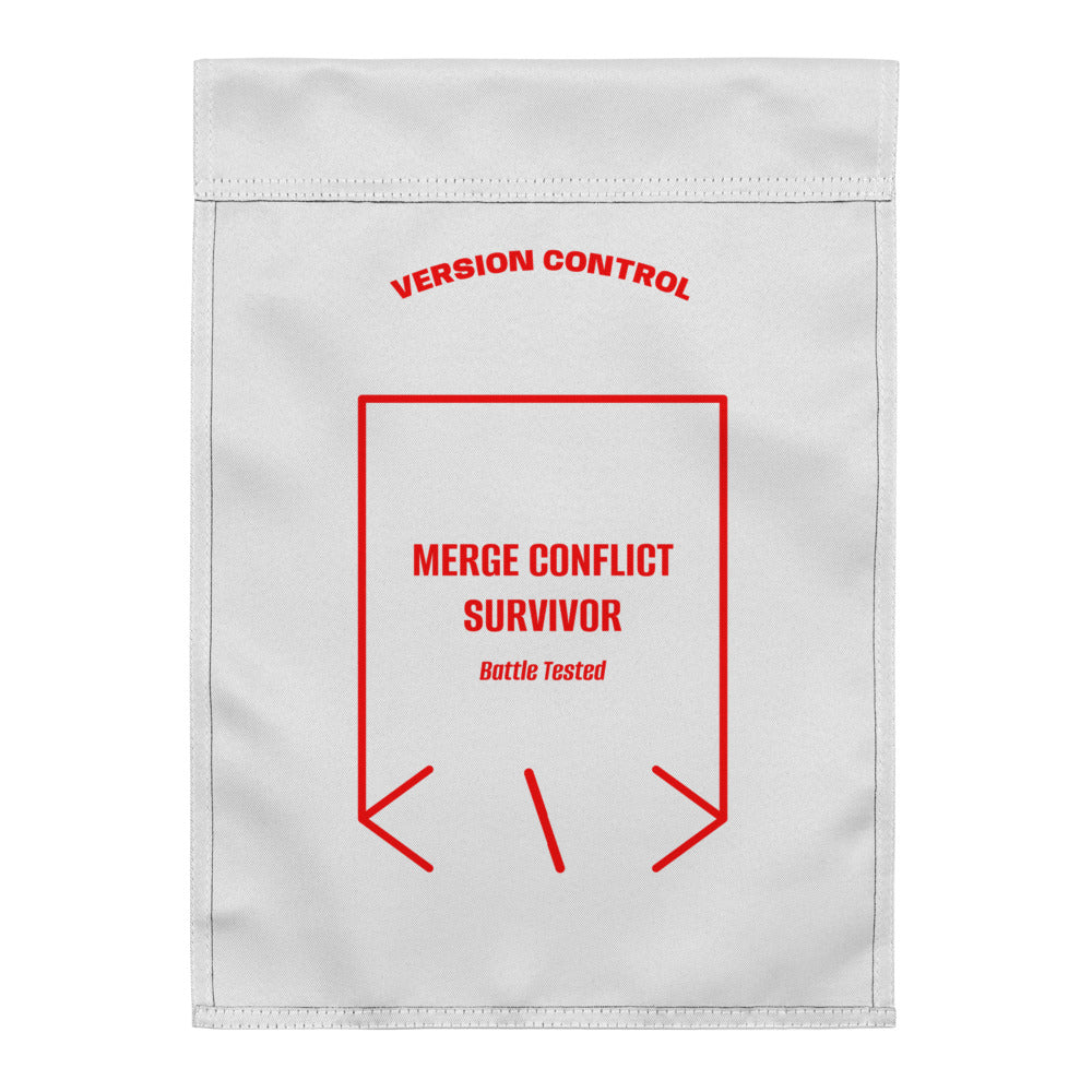 Merge Conflict Survivor — White Red back mockup