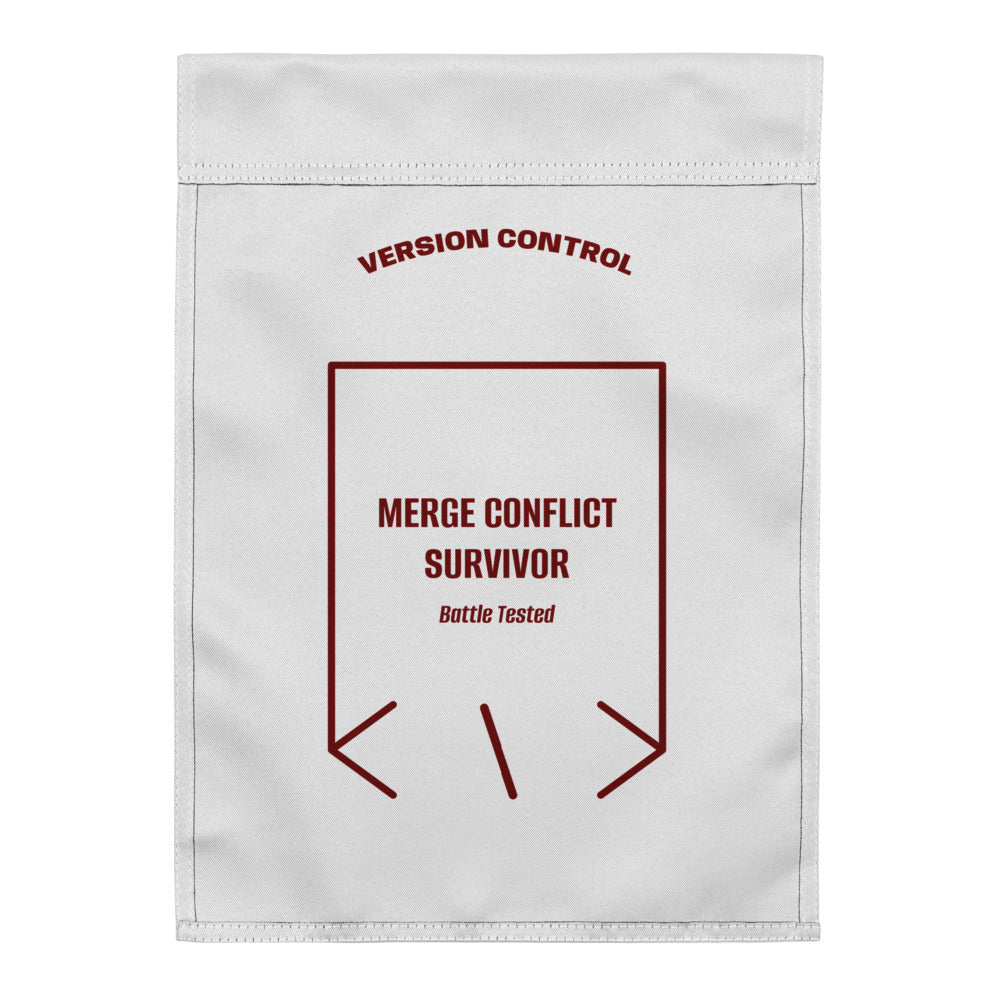 Merge Conflict Survivor — White Maroon back mockup