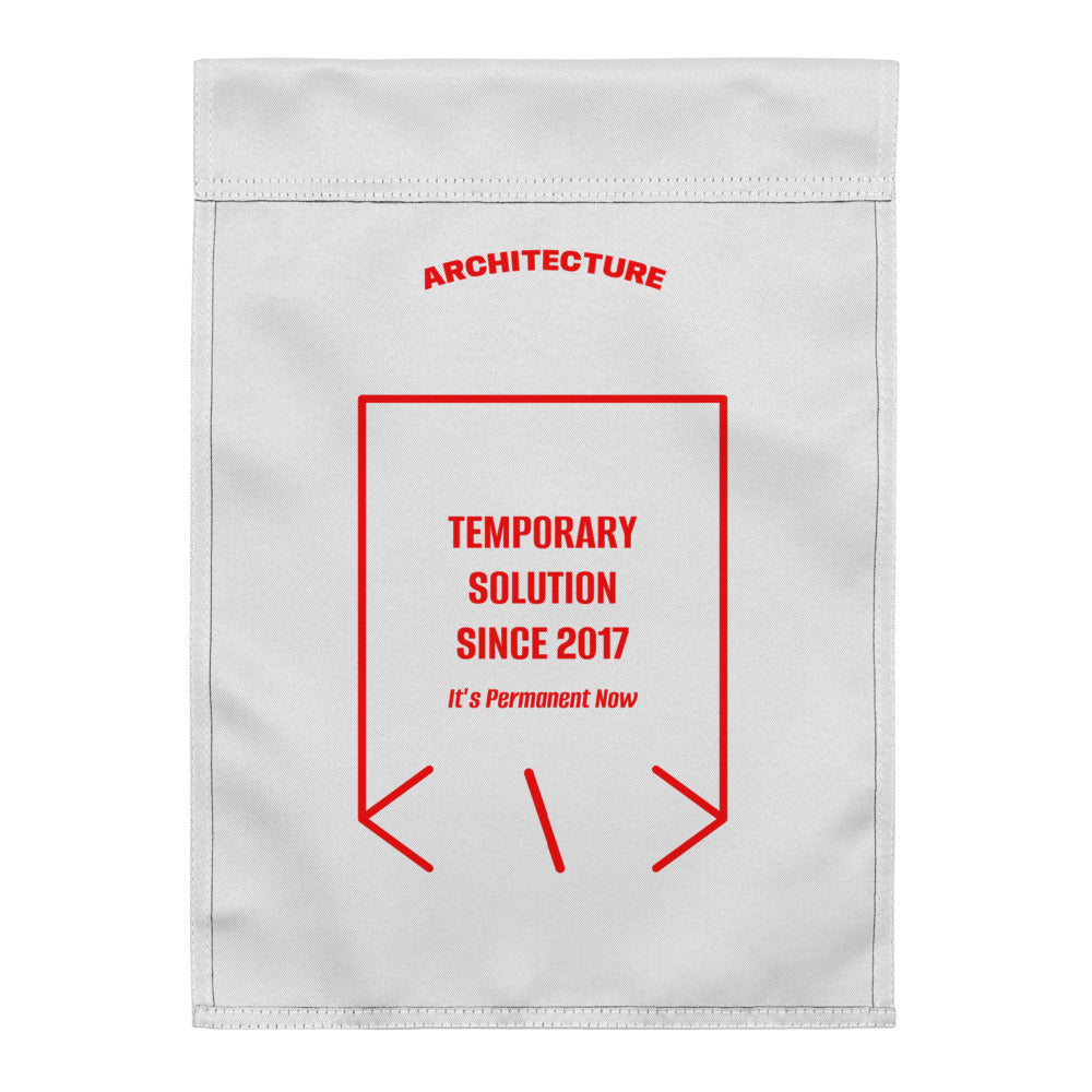 Temporary Solution Since 2017 — White Red back mockup