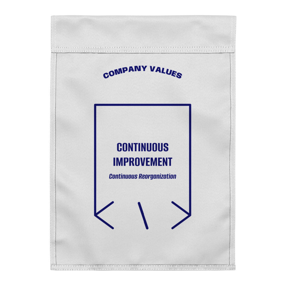 Continuous Improvement — White Navy back mockup
