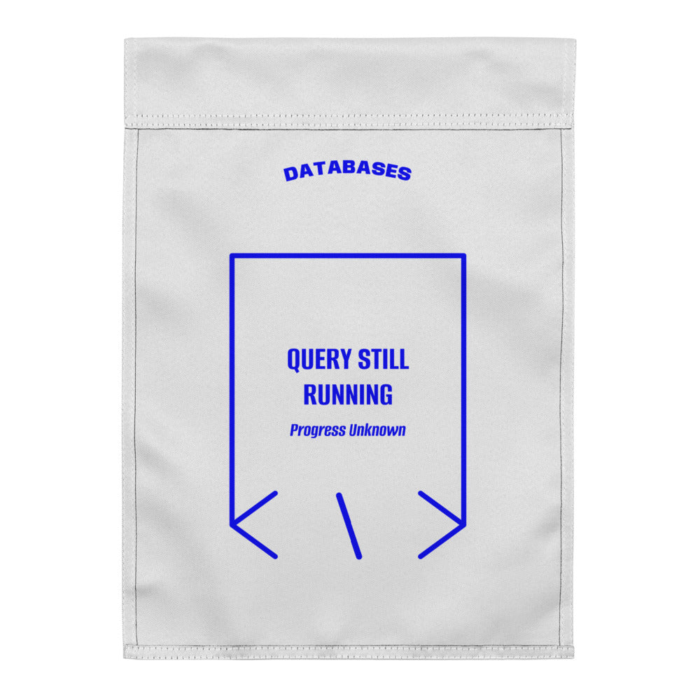 Query Still Running — White Blue back mockup