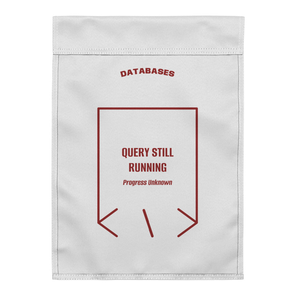 Query Still Running — White Brown back mockup