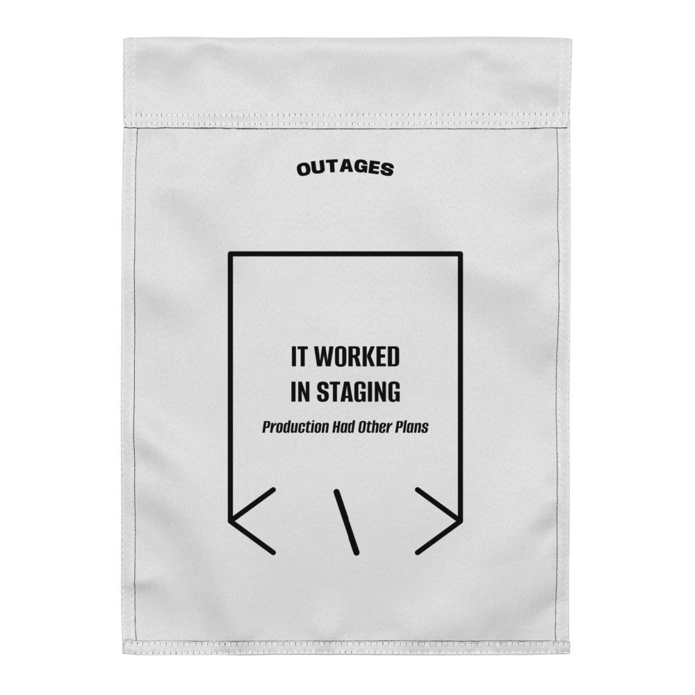 It Worked In Staging — White Black back mockup