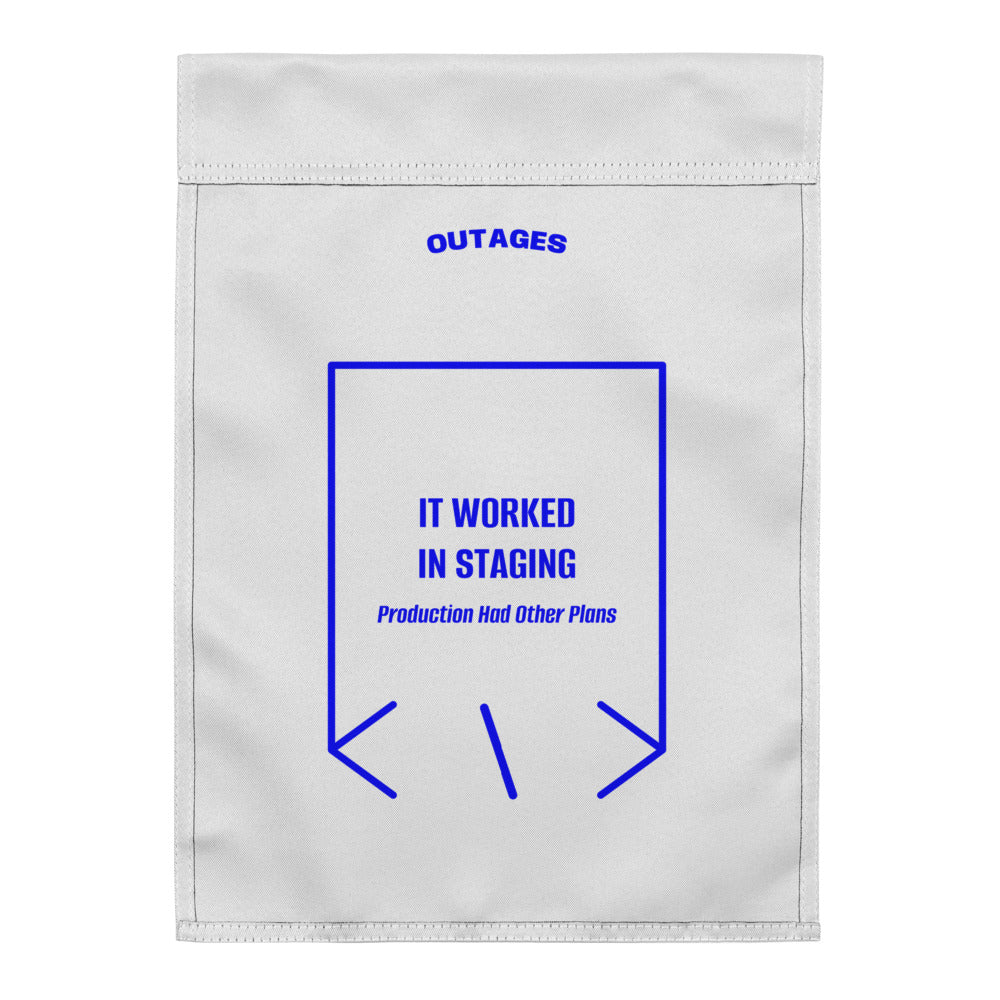 It Worked In Staging — White Blue back mockup