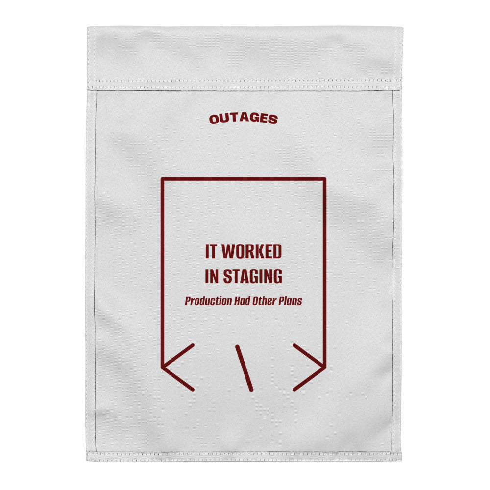 It Worked In Staging — White Maroon back mockup