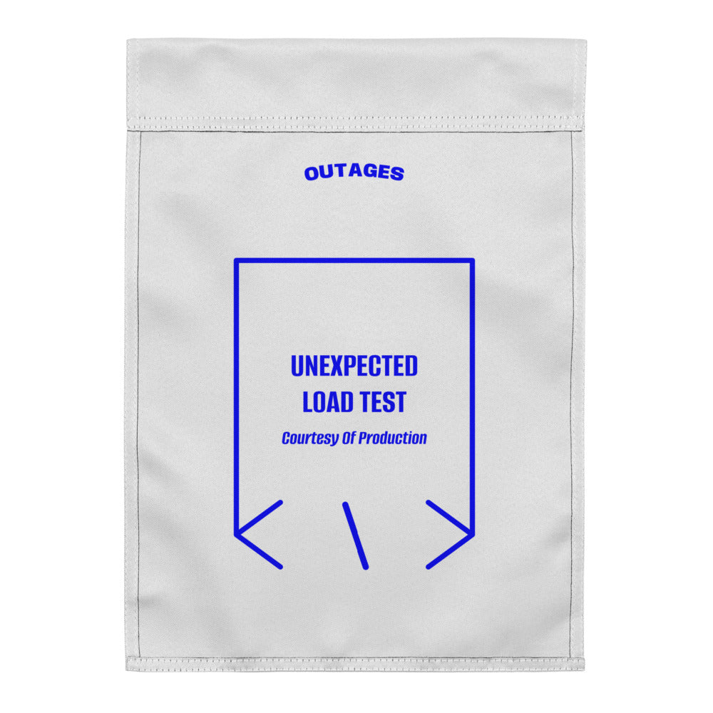 Unexpected Load Test — White Blue back mockup