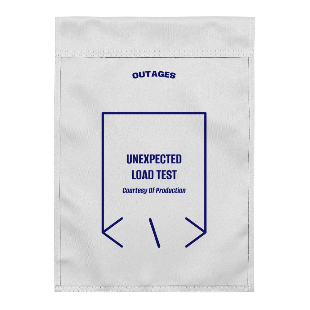 Unexpected Load Test — White Navy back mockup