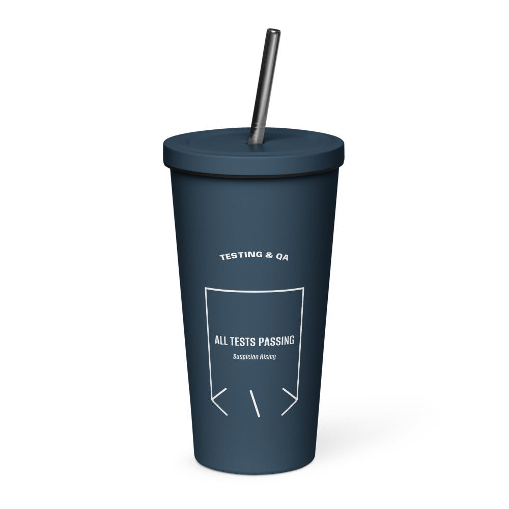 All Tests Passing — Navy White back mockup (20 oz)