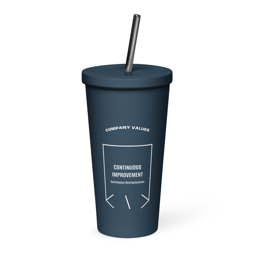 Continuous Improvement — Navy White back mockup (20 oz)
