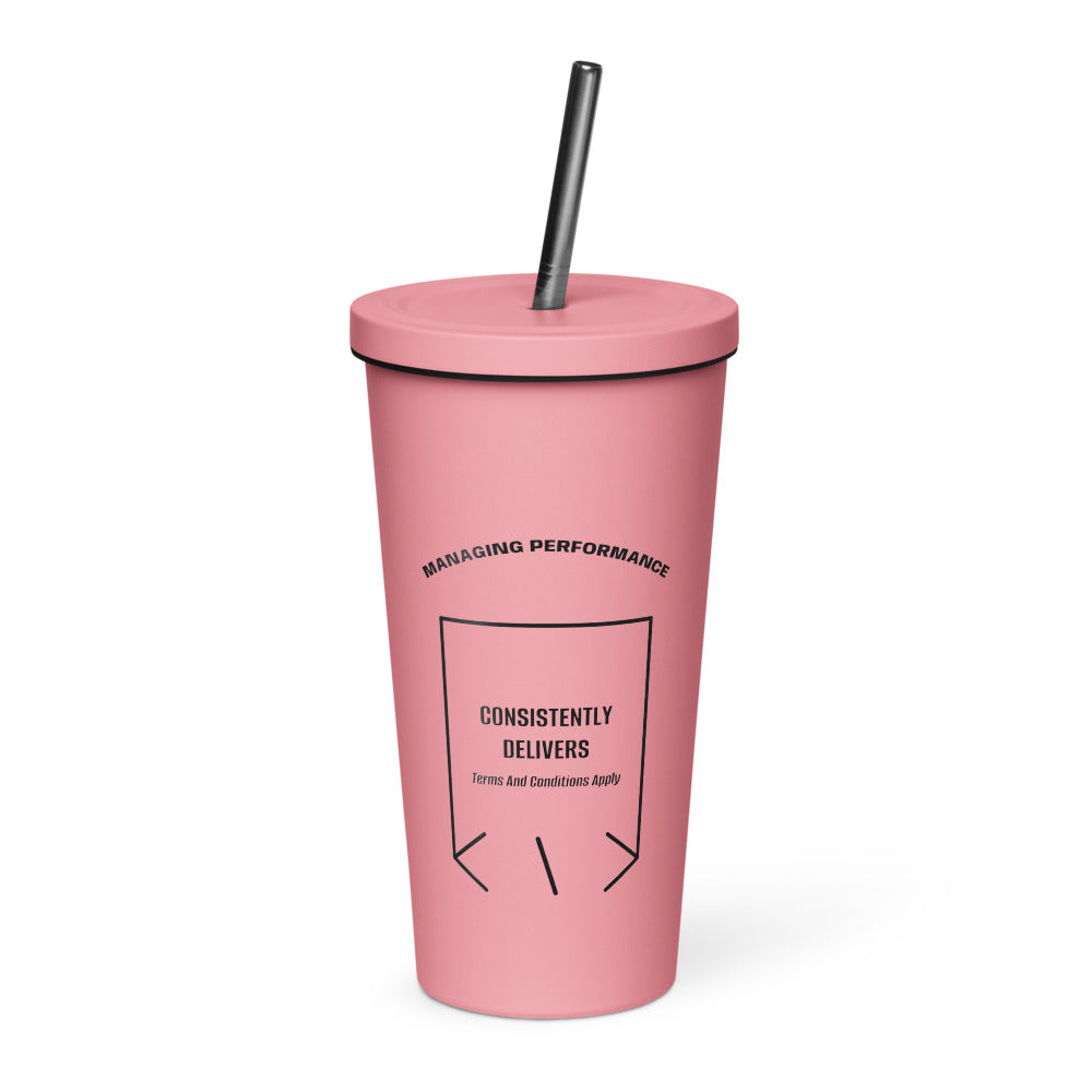Consistently Delivers — Pink Black back mockup (20 oz)