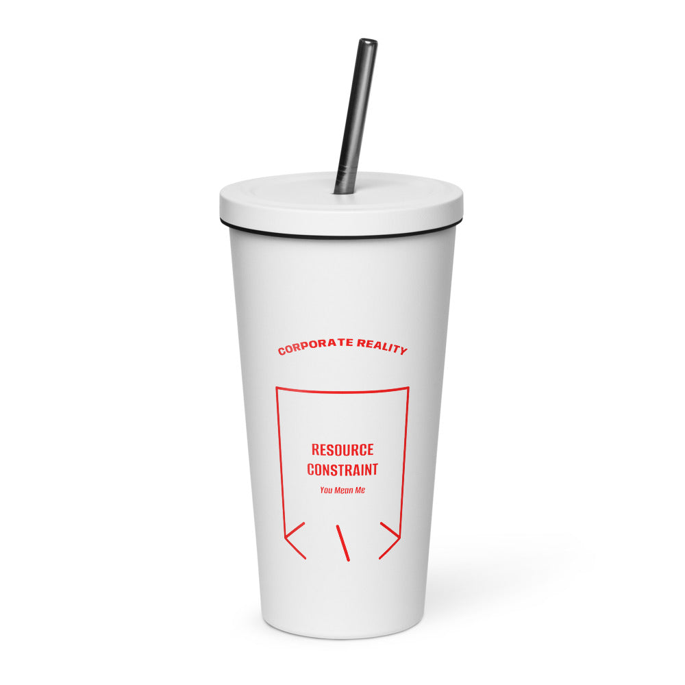 Resource Constraint — White Red back mockup (20 oz)
