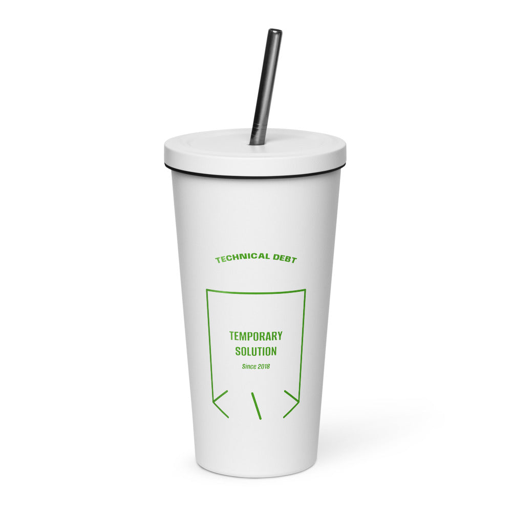 Temporary Solution — White Green back mockup (20 oz)