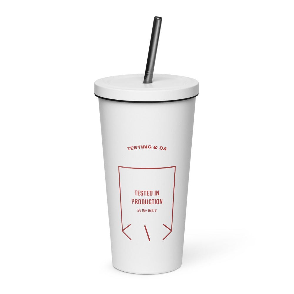 Tested In Production — White Brown back mockup (20 oz)