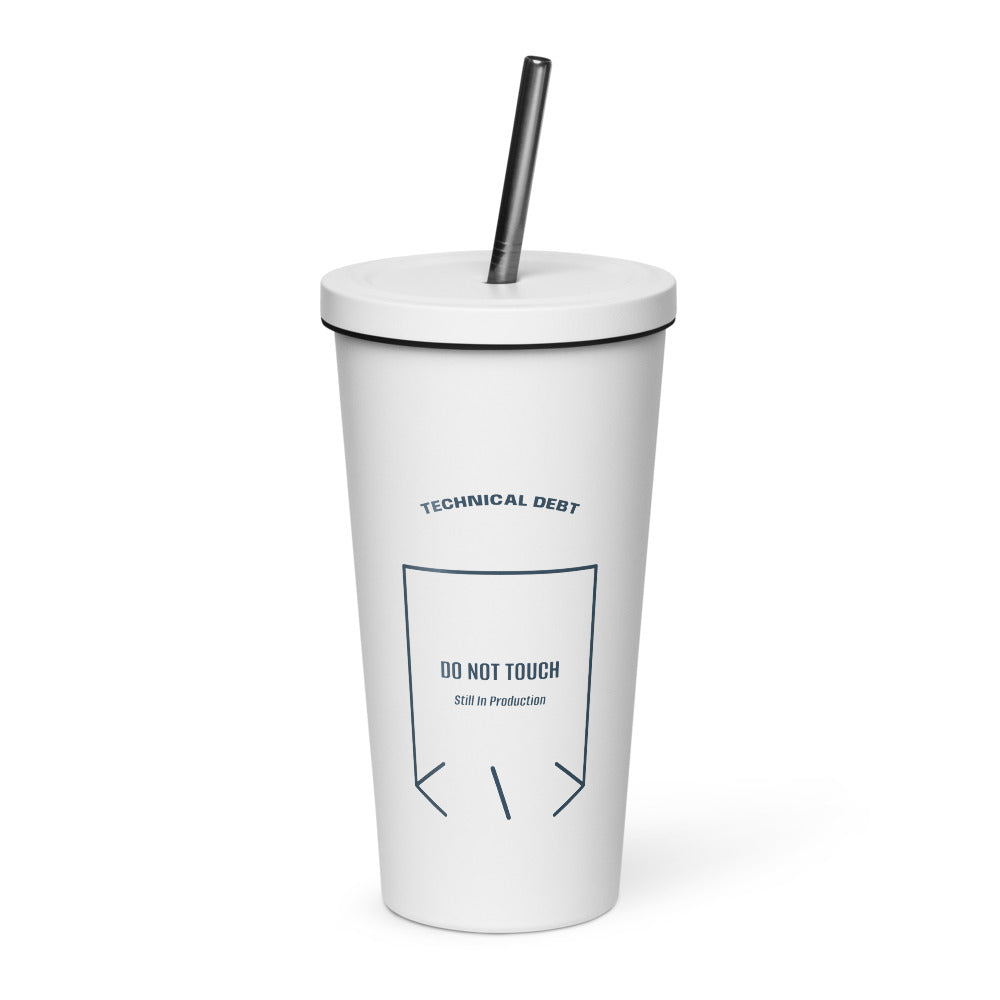 Do Not Touch — White Navy back mockup (20 oz)