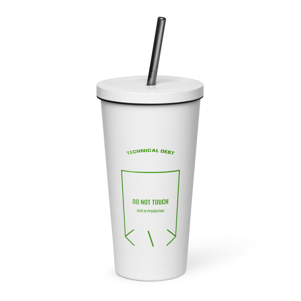 Do Not Touch — White Green back mockup (20 oz)