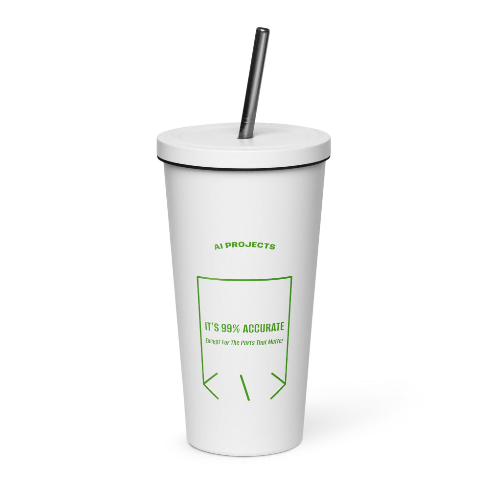 It's 99% Accurate — White Green back mockup (20 oz)