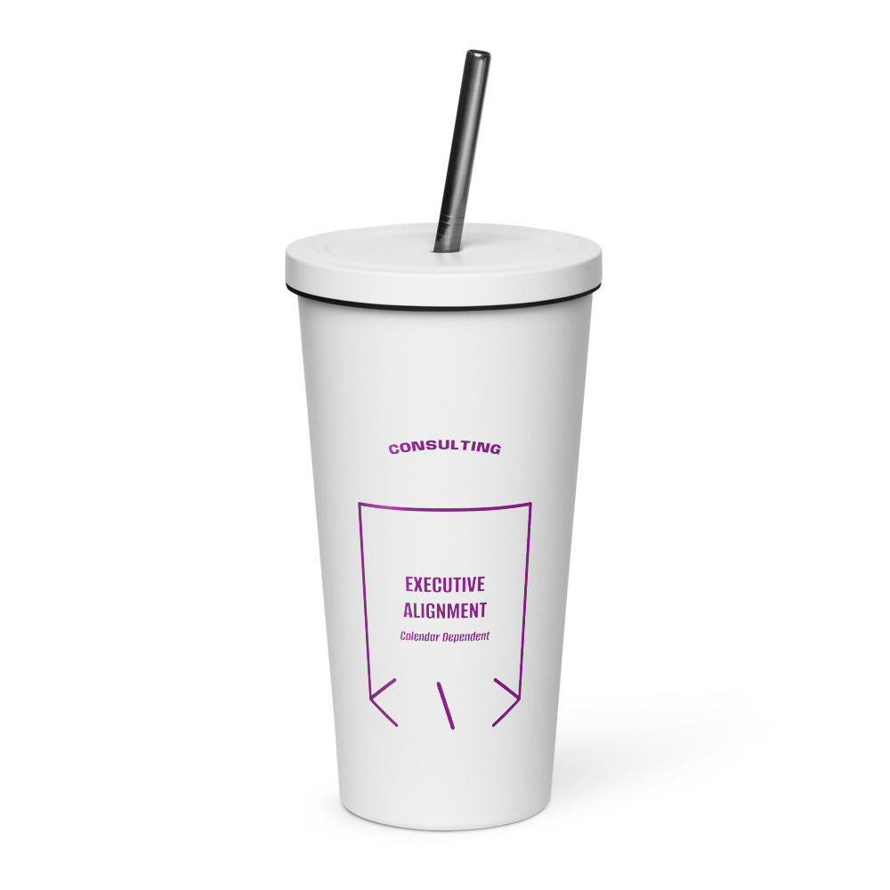 Executive Alignment — White Purple back mockup (20 oz)