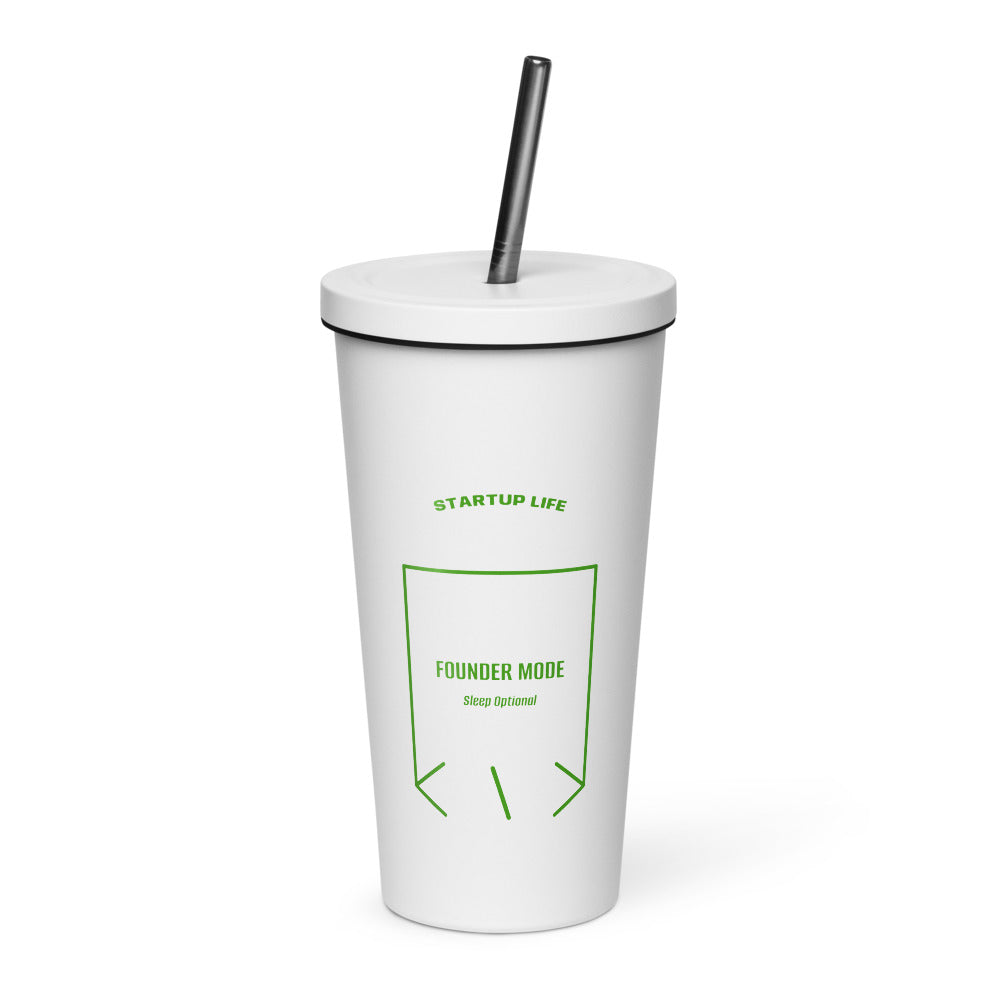 Founder Mode — White Green back mockup (20 oz)