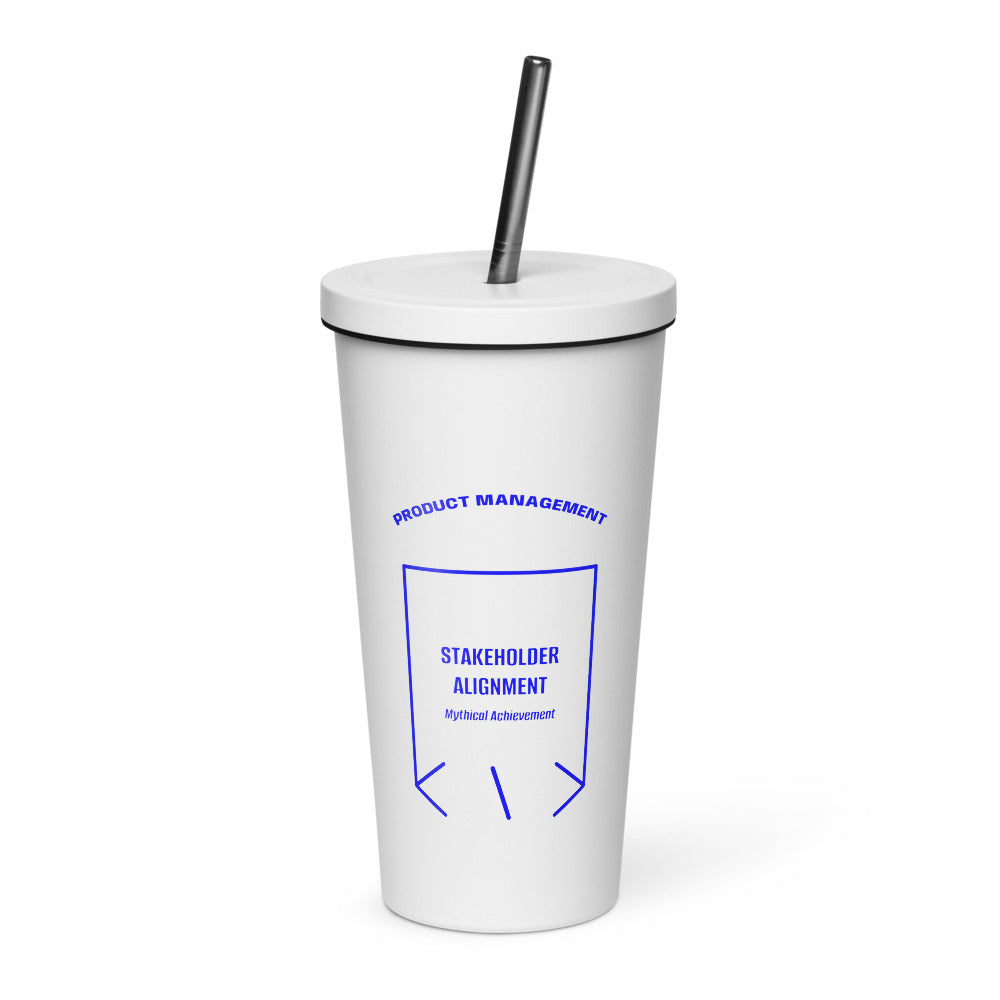 Stakeholder Alignment — White Blue back mockup (20 oz)
