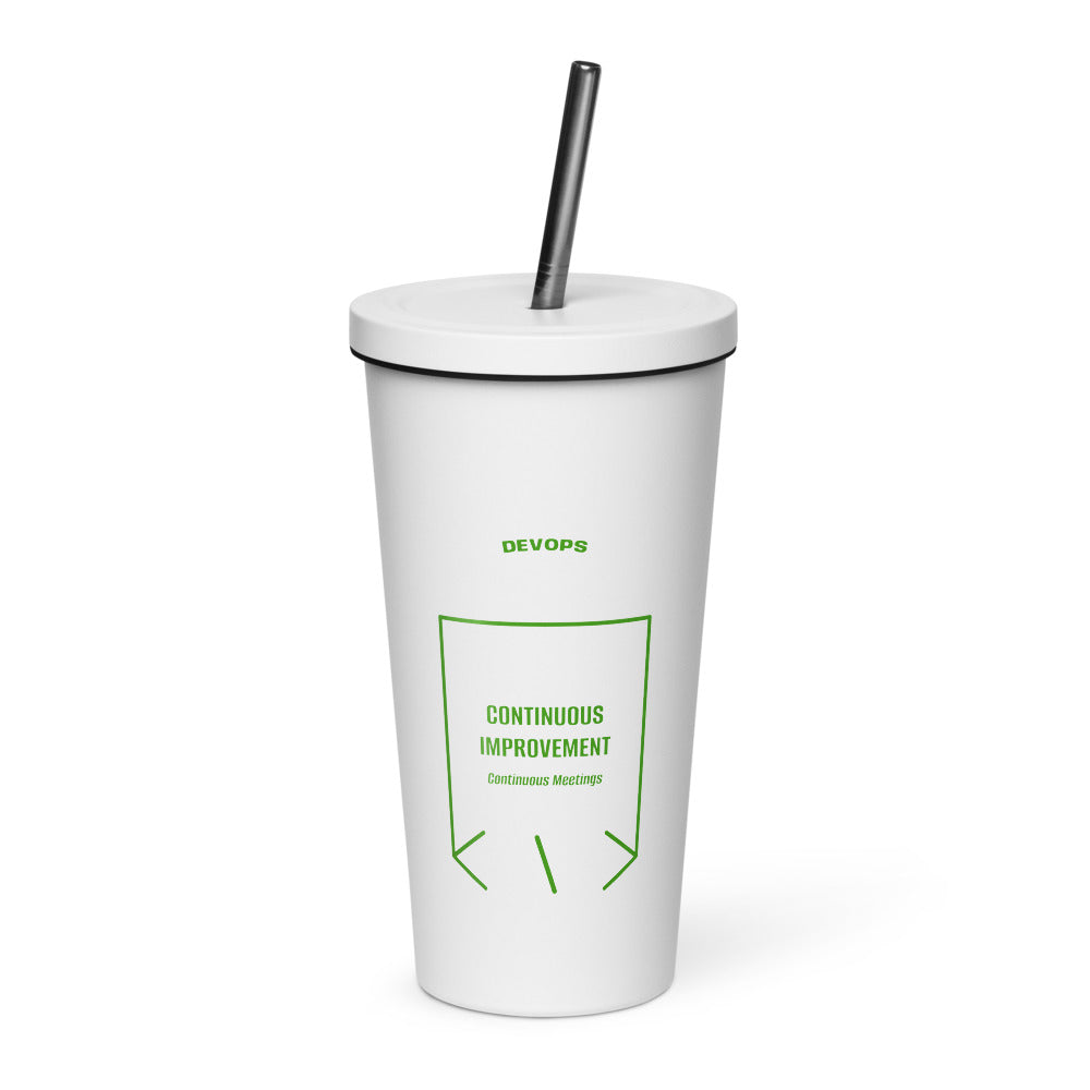 Continuous Improvement — White Green back mockup (20 oz)