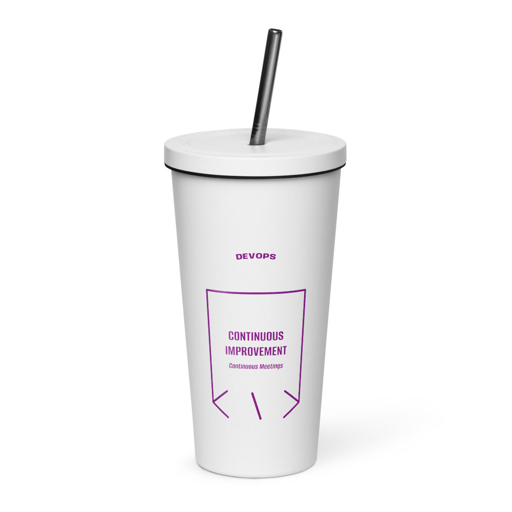 Continuous Improvement — White Purple back mockup (20 oz)