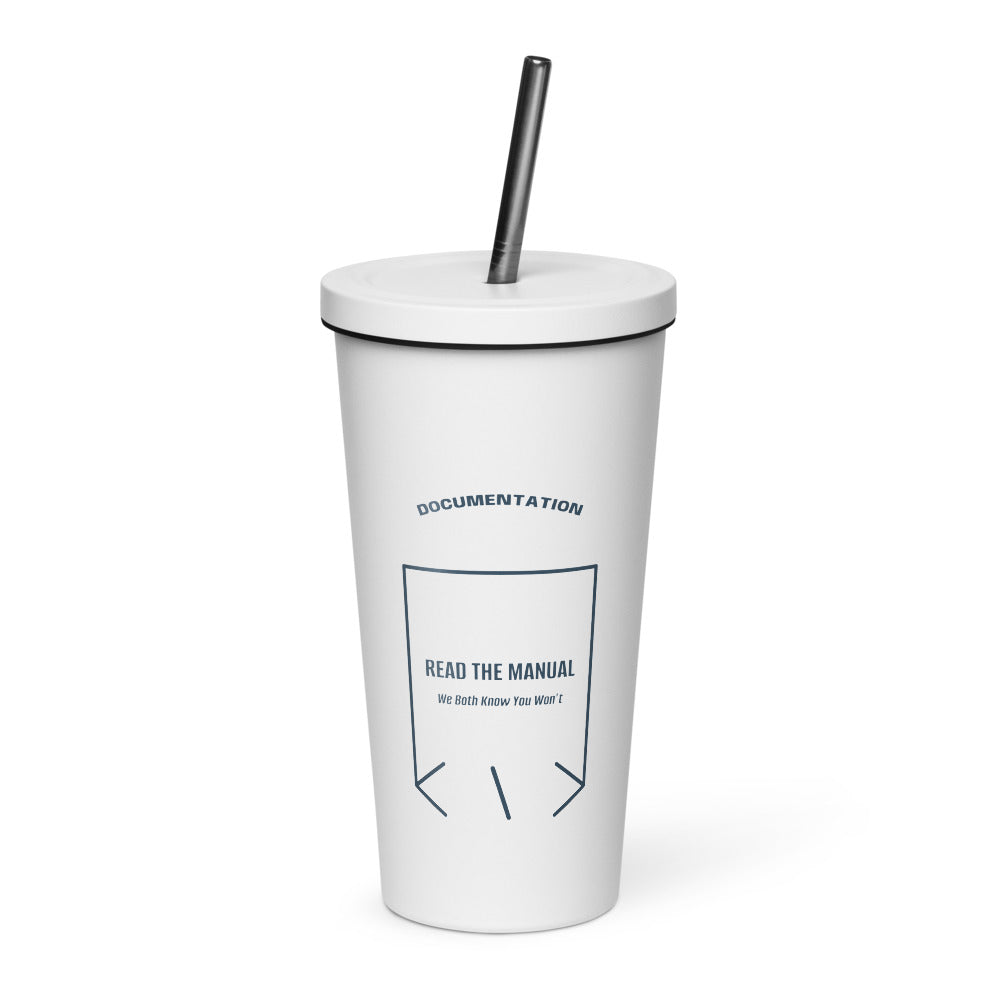 Read The Manual — White Navy back mockup (20 oz)