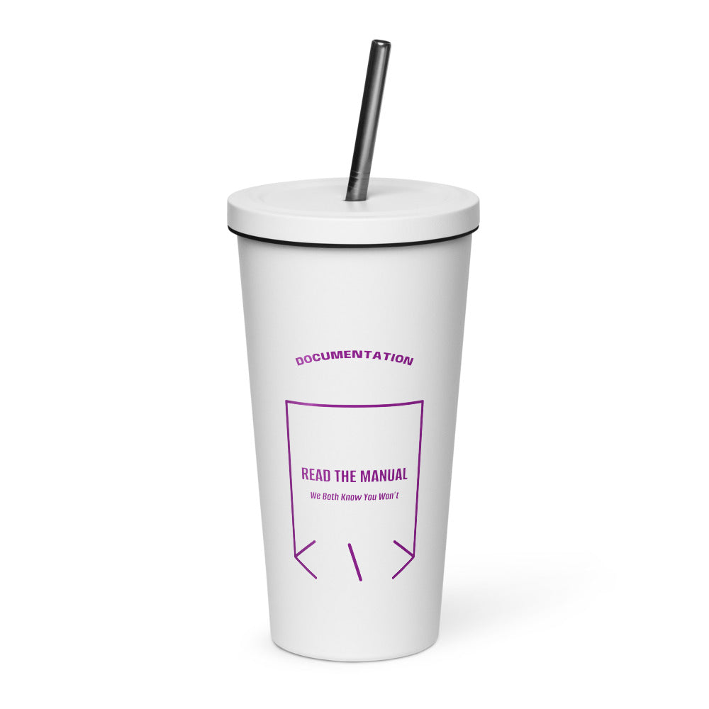 Read The Manual — White Purple back mockup (20 oz)