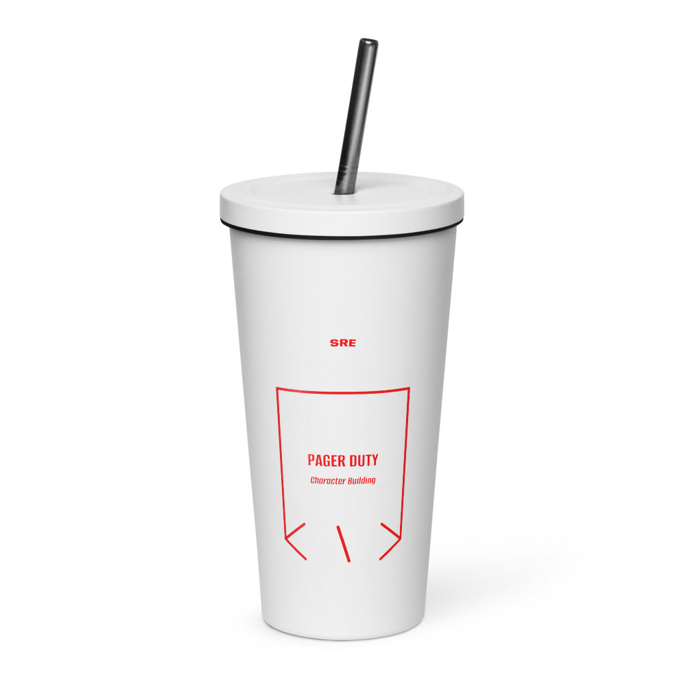 Pager Duty — White Red back mockup (20 oz)