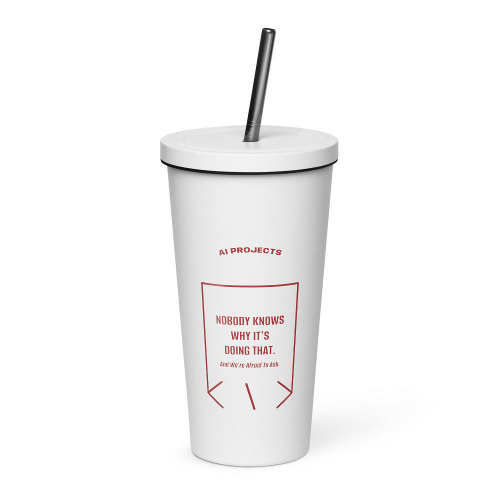 Nobody Knows Why It's Doing That. — White Brown back mockup (20 oz)